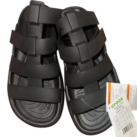 Crocs Women's Brooklyn Luxe Gladiator Platform Sandals Blk sz 7 *NWT* retail $70 - Picture 4 of 7